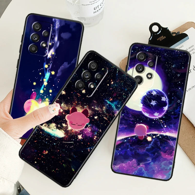 Anime K-Kirbys Cartoon Cute For Samsung Note 20 10 Ultra Plus A31 A14 A12 A70 A34 A25 A04 A05 A15 A24 5G Black Soft Phone Case