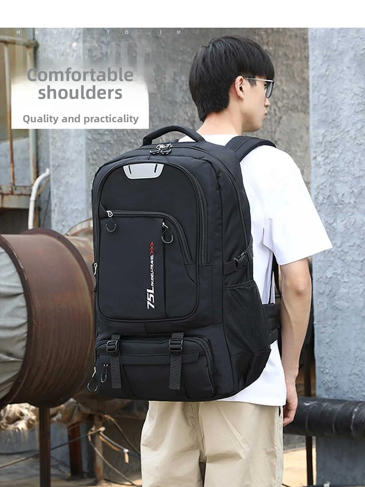 

Durable Men's Bapa Ultra Large Capaci 80L Waterproof Travel Hiking Lage Bag for Busin Trip Thiened Wear-resista...