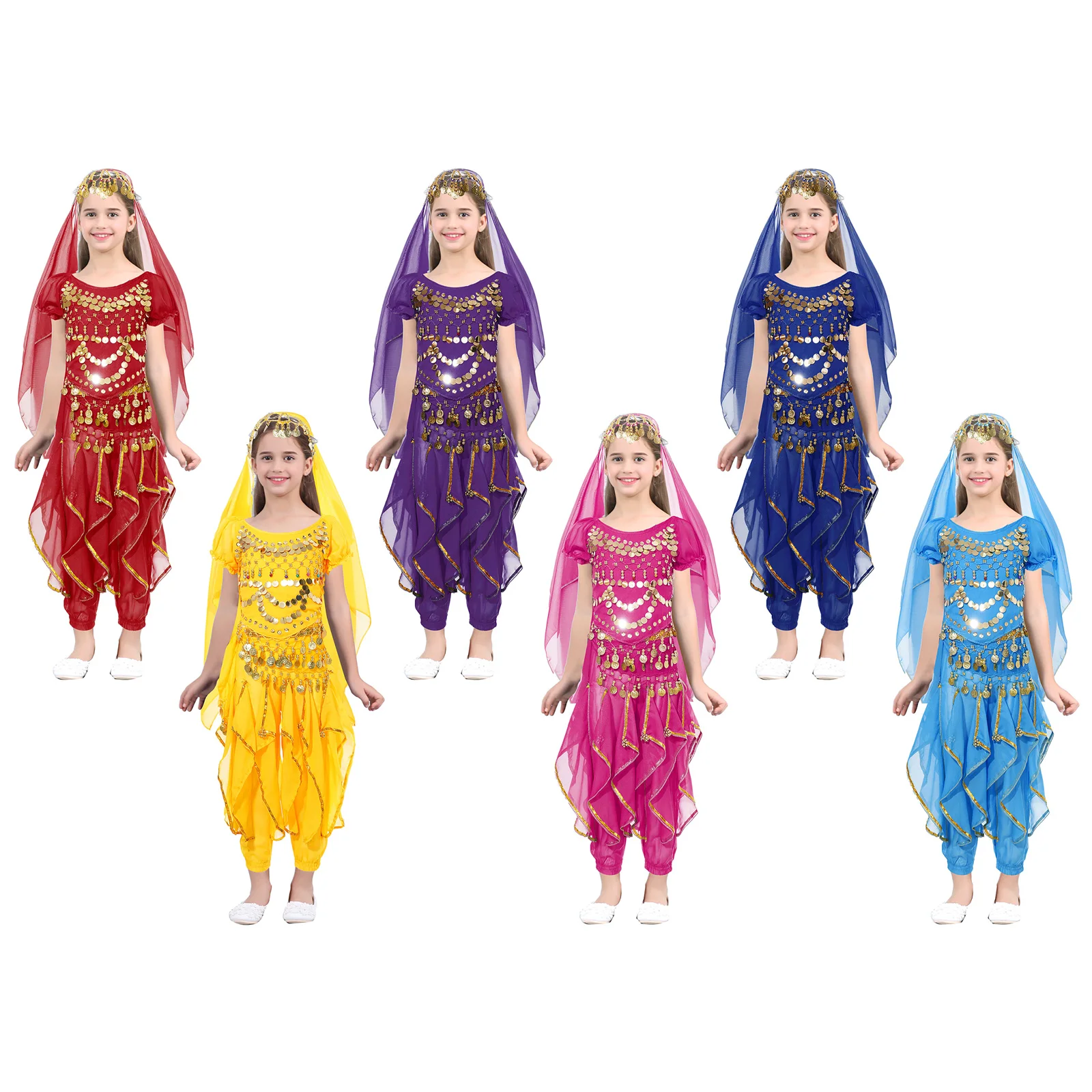 Costume de carnaval de danse du ventre pour enfants, vêtements de danse du ventre pour filles trempées, inde, vêtements de phtalade arabes, moindre spectacle en contreplaqué, cosplay