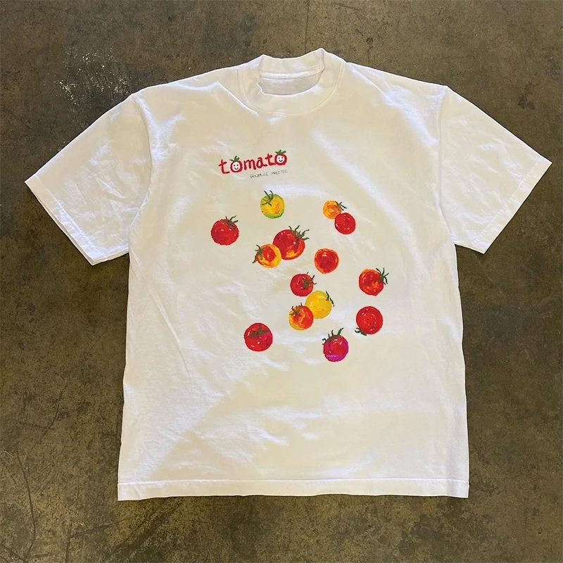 

High-quality and fashionable patterned printed T-shirts for men and women in summer 2025 loose and casual short-sleeved 0726