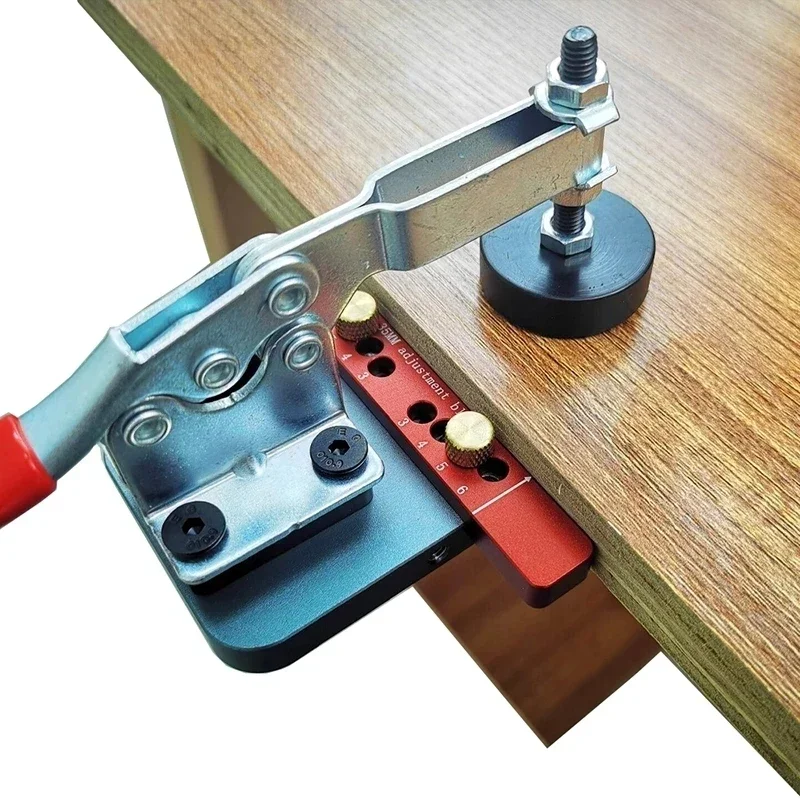 Imagem -03 - Woodworking Hinge Boring Jig Hole Drilling Guide Localizador com Fixação Abridor de Alumínio Porta Modelo Armários Ferramentas 26 mm 35 mm