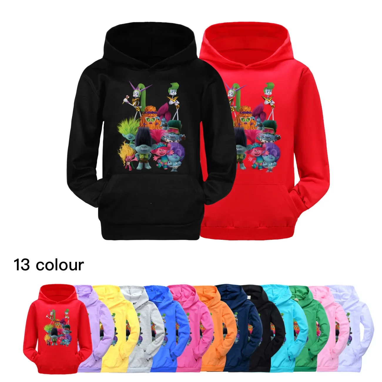 

Hoodies Kids Coat Boys Sweatshirts Pullover Outerwear Hoodie TROLLS' WORLD TOUR Girls Jacket Streetwear Hoody Boys Clothes3311