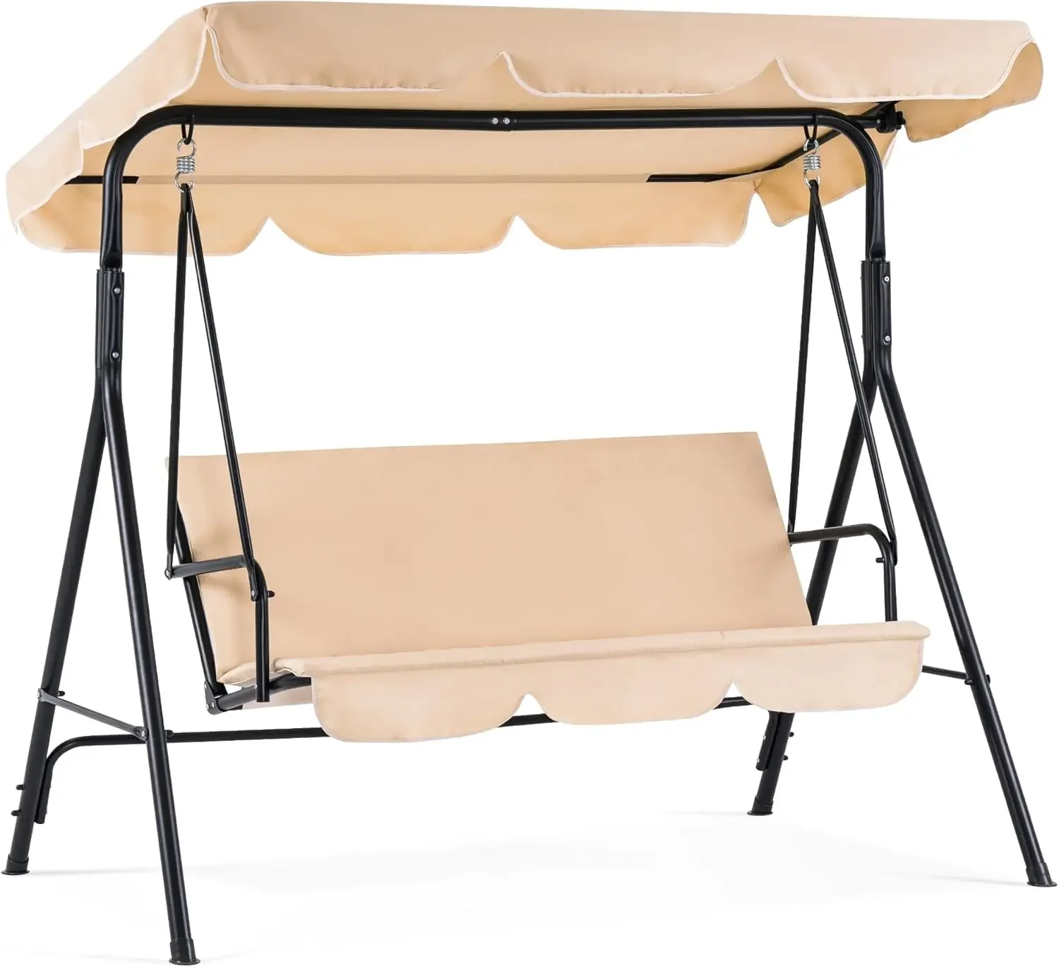

MCombo 2-3 Person Outdoor Patio Swing Chair, Convertible Canopy Hanging Swing Glider Lounge Chair, Removable Cushions,