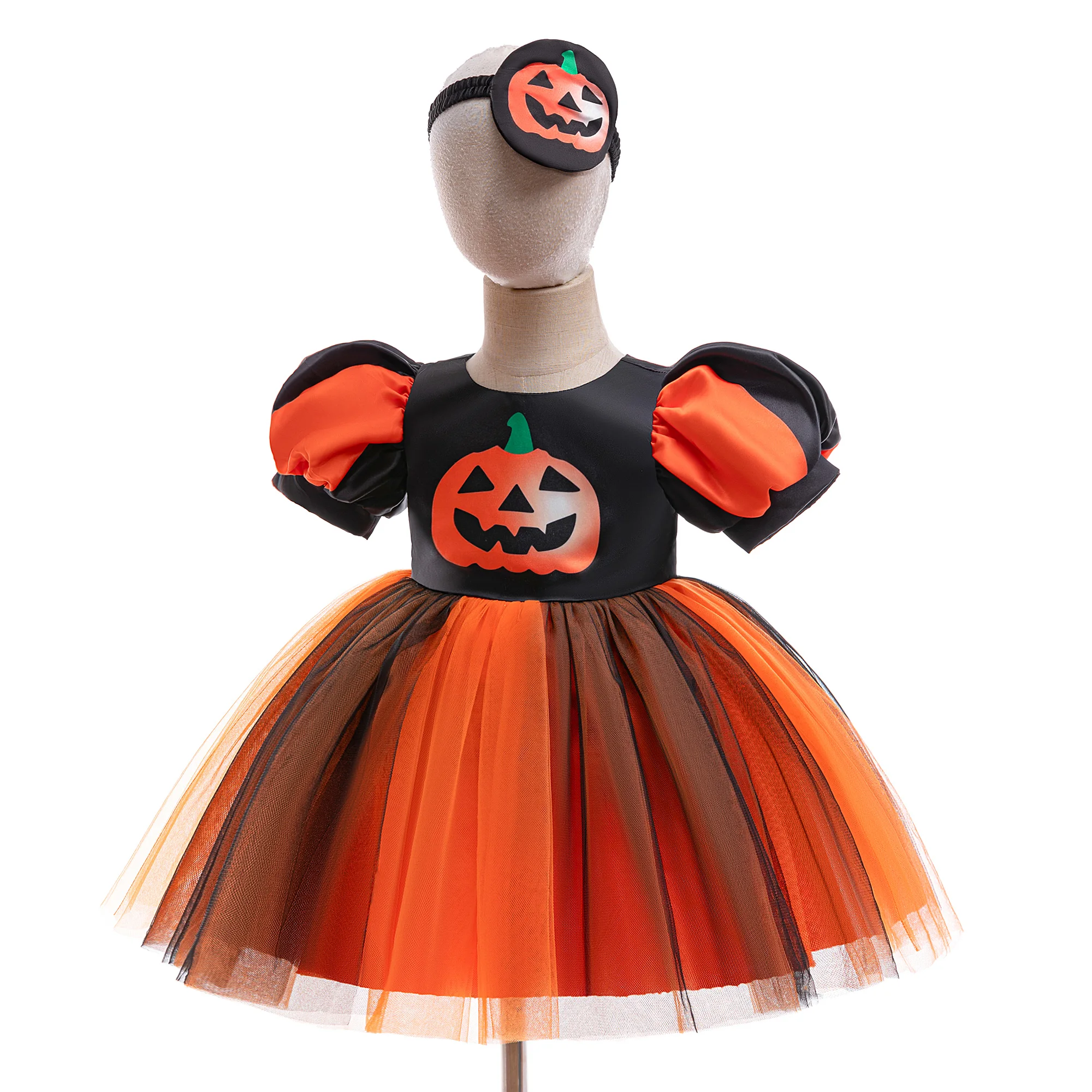 Kleinkind-Kürbis-Partykleid für Mädchen, Elegantes Kleid für den 1. Geburtstag, Brautjungfernkleid, Hochzeitskleid, Prinzessinnenkleid, Ballkleid, Mädchen-Halloween-Weihnachtskostüm – Detail 3