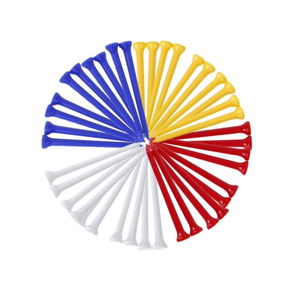 

100Pcs Golf Tees Plastic 83Mm Random Color Lightweight Strong Impact Resistant for Driving Range Training Kit Tees