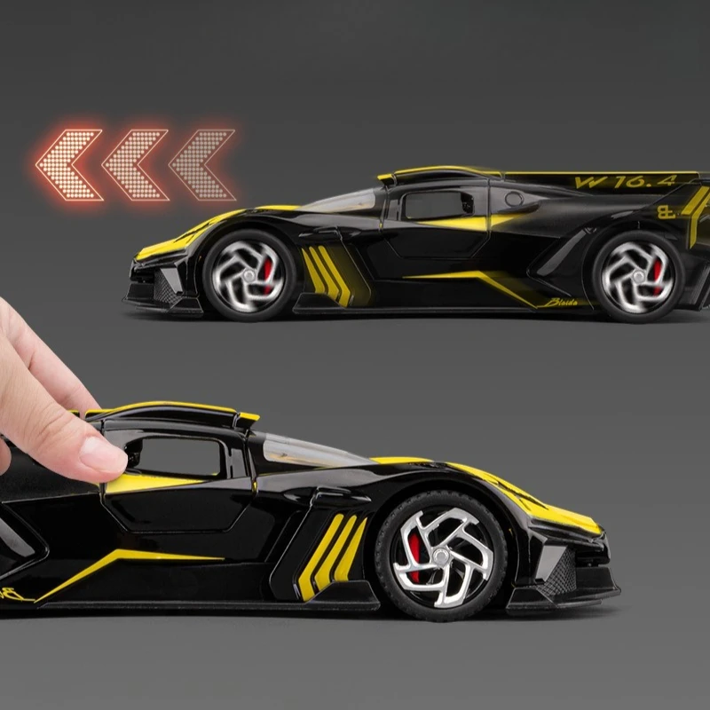 1:32 Bolide W16 Supercar محاكاة عالية دييكاست سبيكة معدنية نموذج سيارة ضوء الصوت التراجع جمع الاطفال لعبة الهدايا