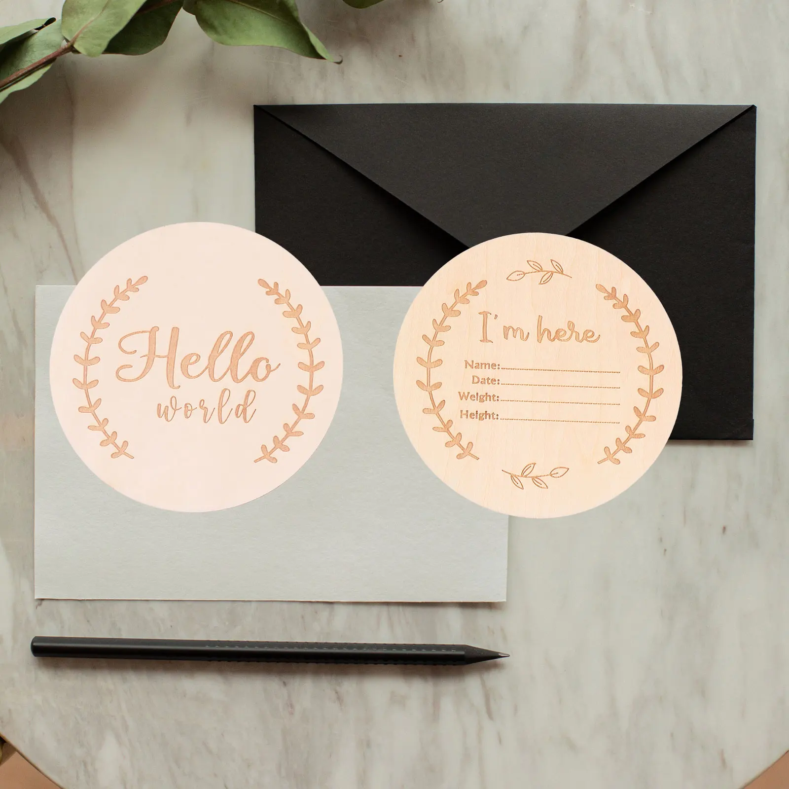 

14Pcs Wooden Monthly Cards Baby Milestone Decorations Safe Environmentally Friendly Family Gift Wooden Monthly Cards