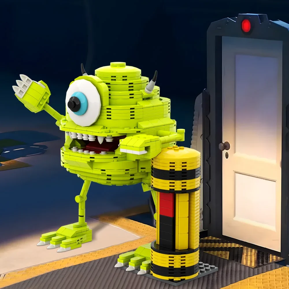 Gobricks MOC monstres inc blocs de construction monstre vert Mike Wazowski modèle Robot briques bricolage assemblé jouet pour enfants cadeau