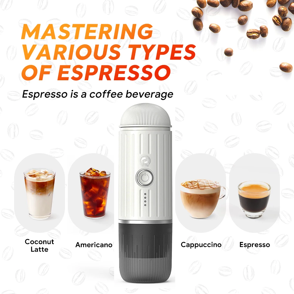 Auto Espresso Coffee Maker Portable Coffee Machine Wireless Electric Espresso Maker Fit Nespresso Capsule & Coffee Powder