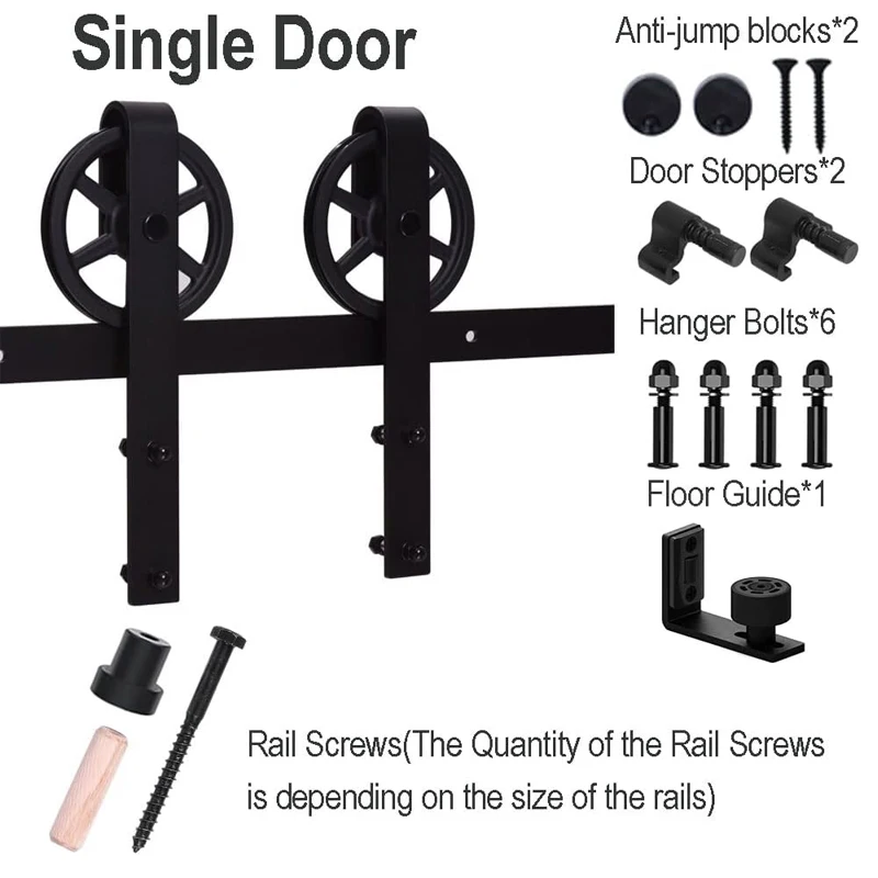 Imagem -06 - Ccjh-kit de Ferragens para Portas Deslizantes Trilhos Ajustáveis Roda de Colher Grande tipo j Simples Industrial 180 m 201cm