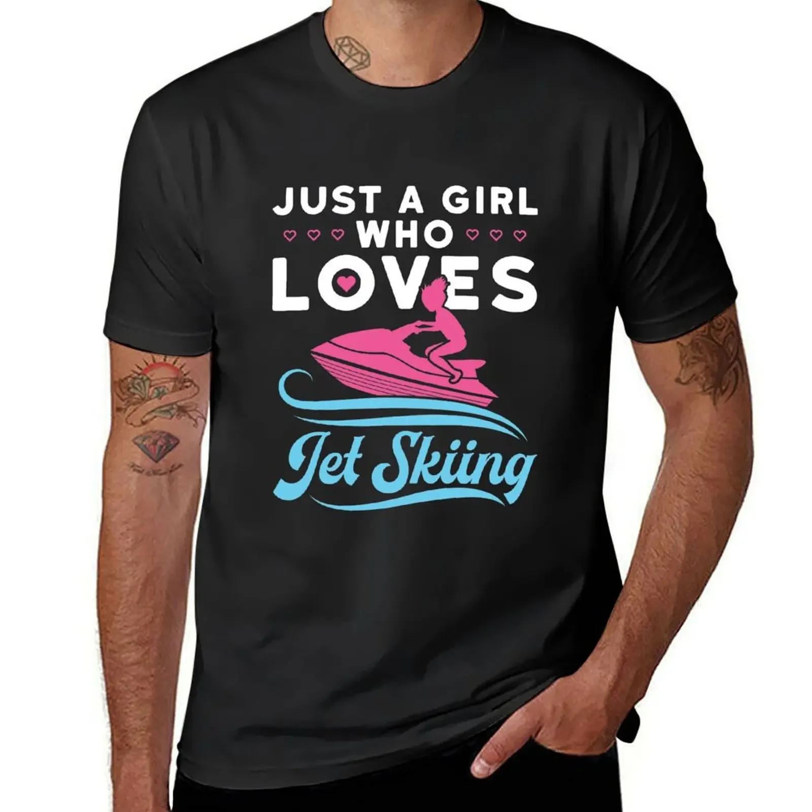 Just a Girl Who Loves Jet Skiing Ski PWC Personal Watercraft T-Shirt plain oversized graphic tee t shirt men