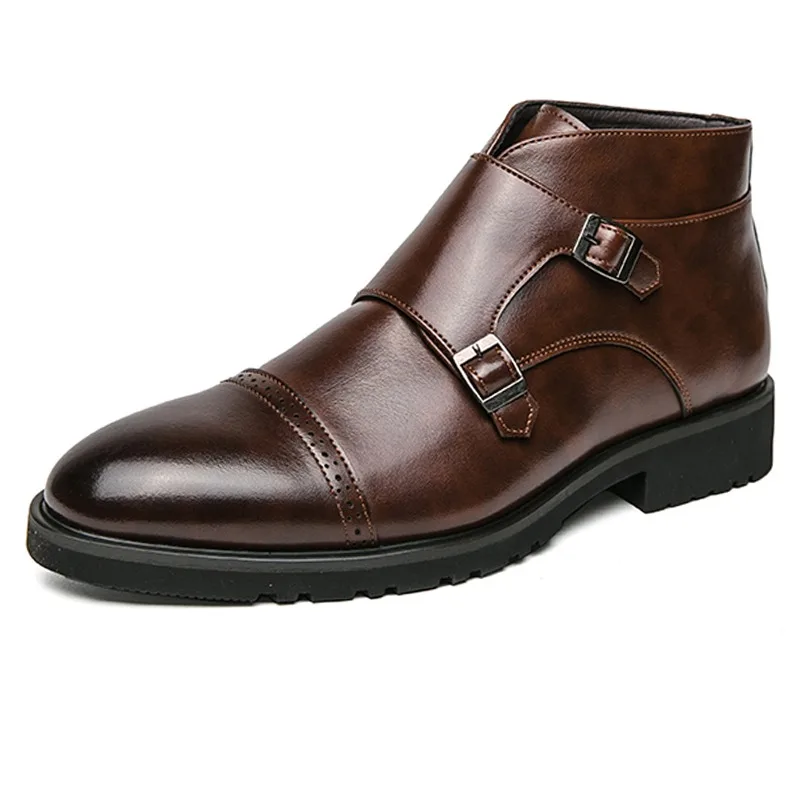 

Shoes for Men 2025 Fashion Retro Dress Boots New Buckle Strap Chelsea Boots Men Formal Business Ankle Boots Trend Social Oxfords