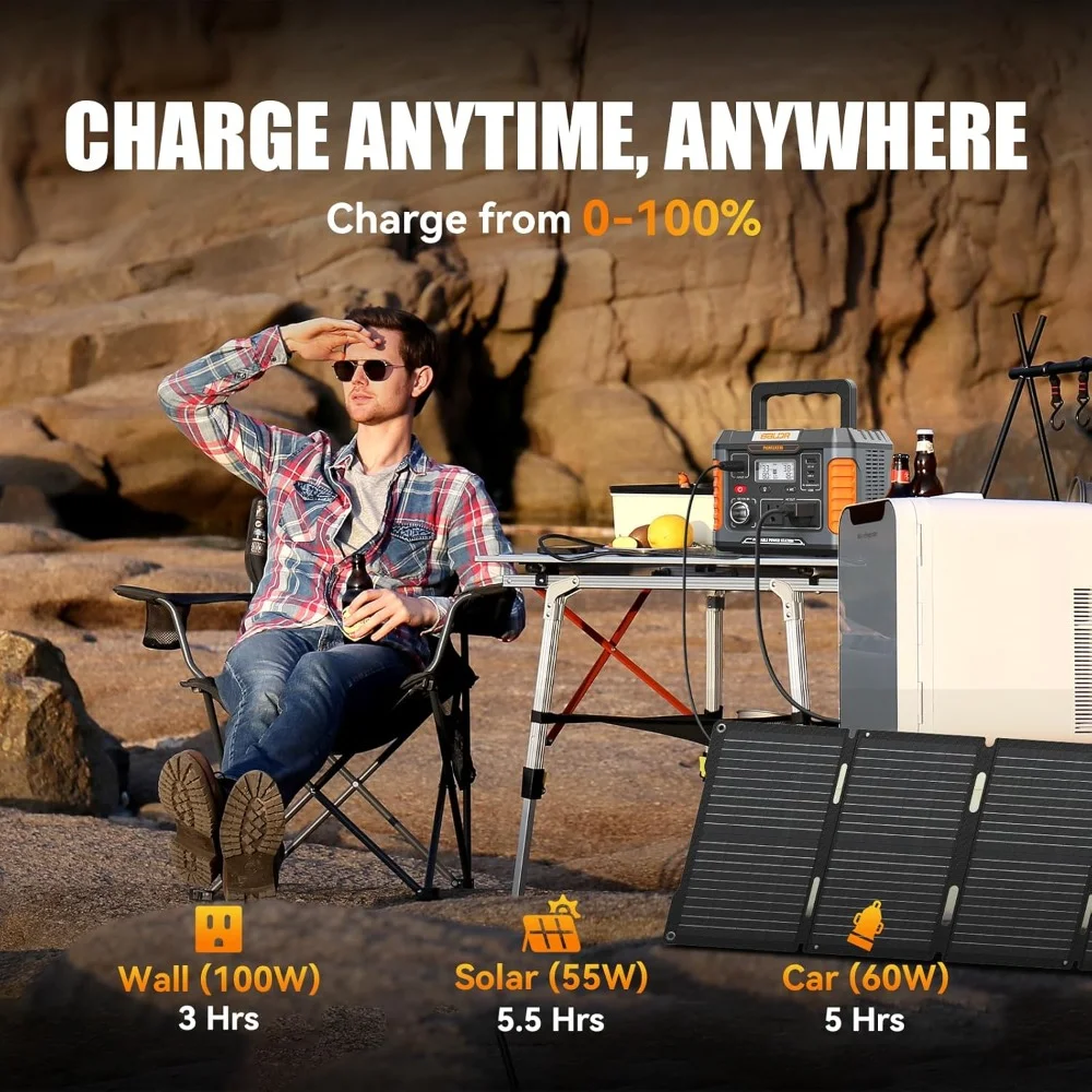 محطة طاقة محمولة 330 واط 660 واط الذروة مولد الطاقة الشمسية 288Wh قوة البنك 120 فولت موجة جيبية نقية مخرج تيار متردد 78000 مللي أمبير ليثيوم احتياطية