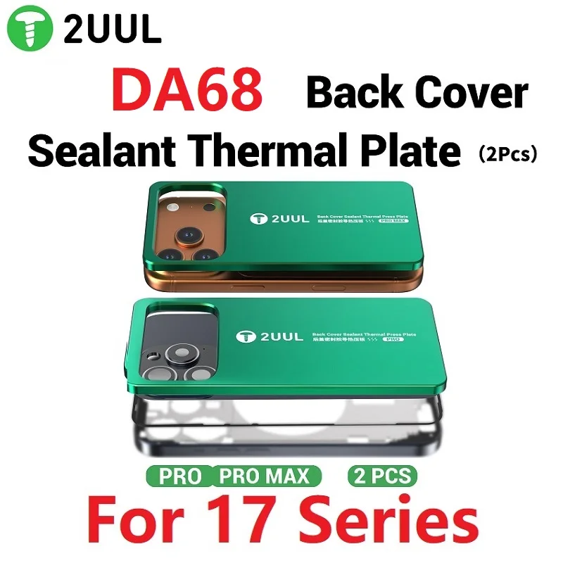 2UUL DA68 Uszczelniacz do tylnych obudów, płyta termiczna do serii iPhone 17, narzędzie do naprawy metodą hot press, klej termoprzewodzący, płyta dociskowa do utwardzania.