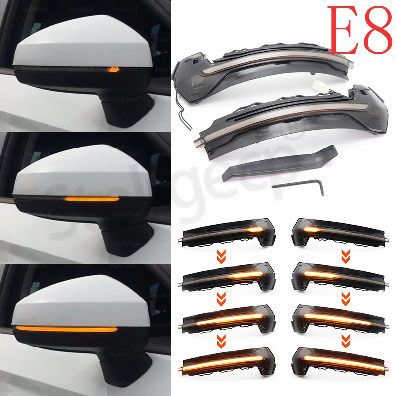 2pcs Dynamic Scroll LED for Audi A3 S3 8V RS3 Turn Signal Light 2014 2015 2016 2017 2019 2020 Mirror Indicator blinker sweeping