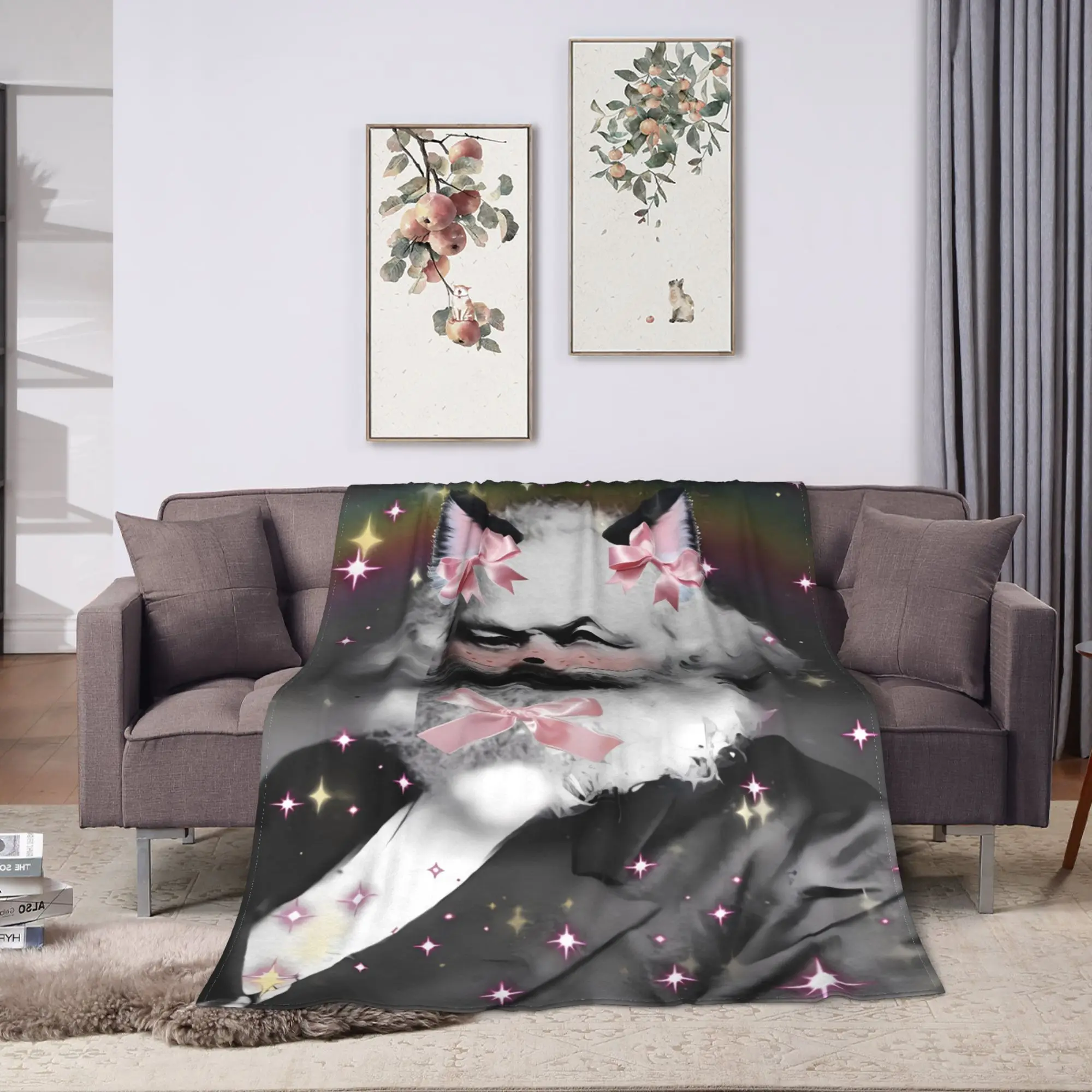 Super Warm Blankets Camping Karl Marx Engels and Lenin Throw Blanket  Flannel Bedspread For Couch Bed Graphic Sofa Bed Cover