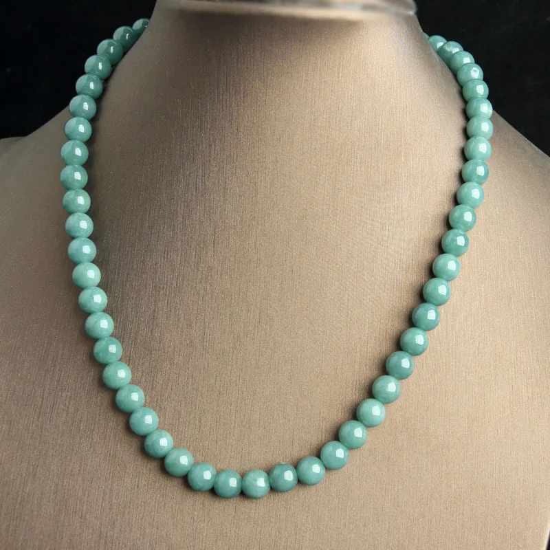 

Ожерелье Синий Водный Изумруд Материнская Цепочка 8 мм Круглый Браслет Из Бисера