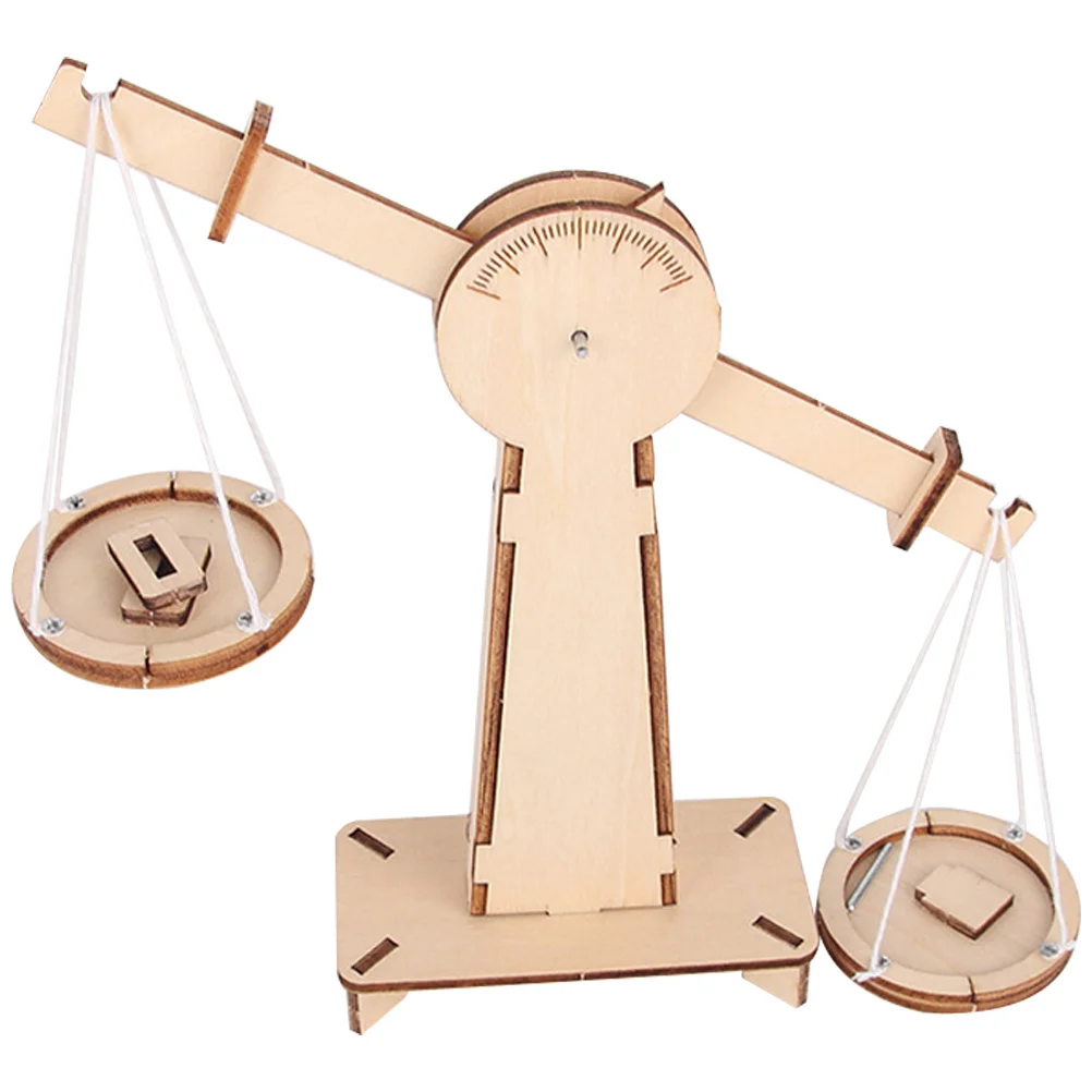 DIY Wood Balance Scale Assembly Educational Science Project Creative Kids Craft Handmade Plaything Toy Balance Scale