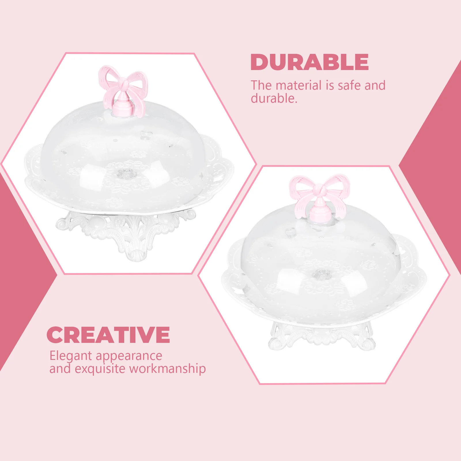 

1Set Party Dessert Stand ABS Snacks Tray Practical High Base Fruit Dish for Wedding Picnic High Base Snacks Dish