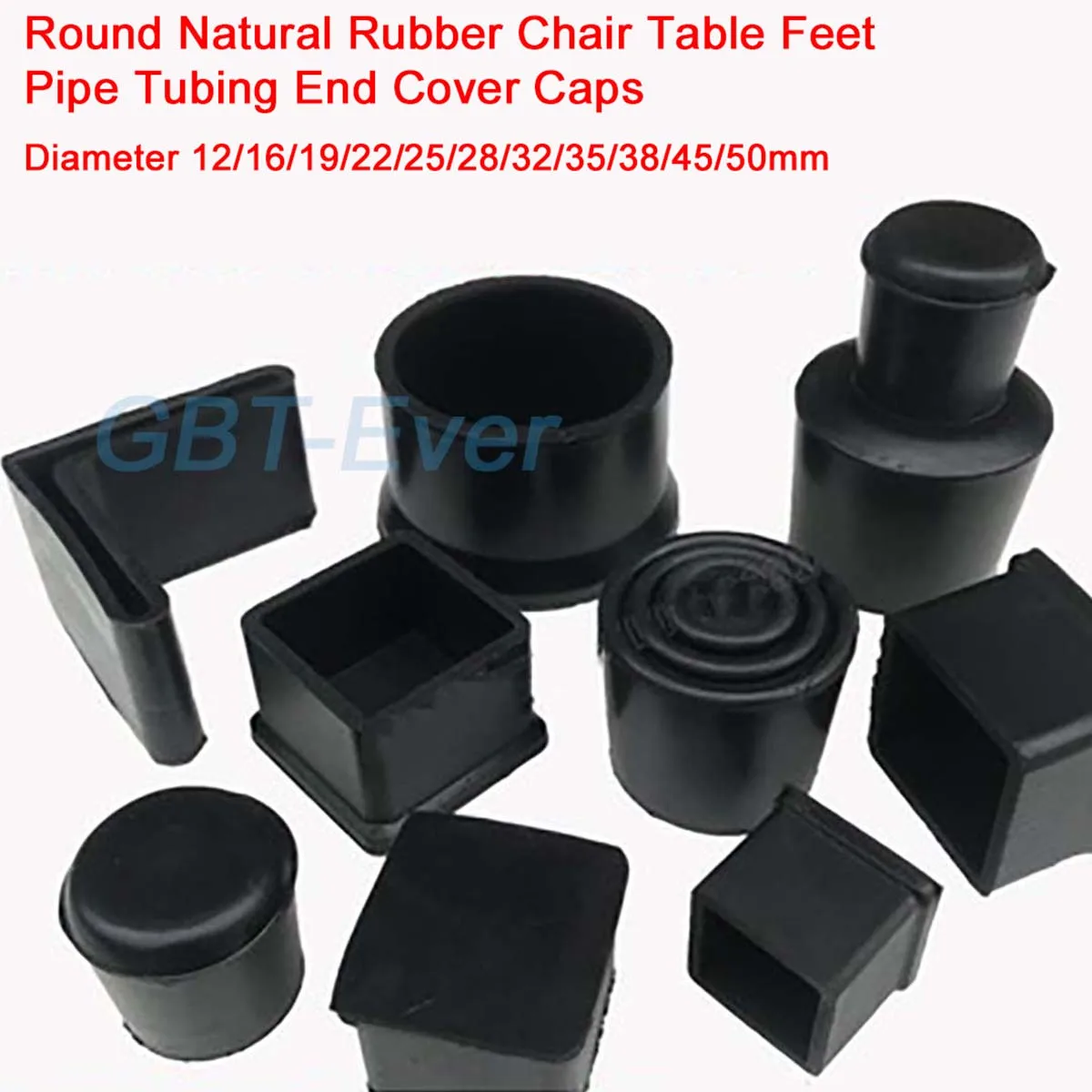 

1/5/10Pcs 12/16/19/22/25/28/32/35/38/45/50mm Round Natural Rubber Chair Table Feet Pipe Tube End Cover Cap Floor Protection Pad