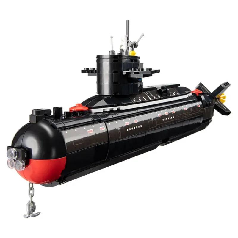 مجموعة مكعبات بناء الغواصة النووية الاستراتيجية من النوع 094، السفن البحرية الكلاسيكية، قارب الحرب، نموذج الطوب للأطفال