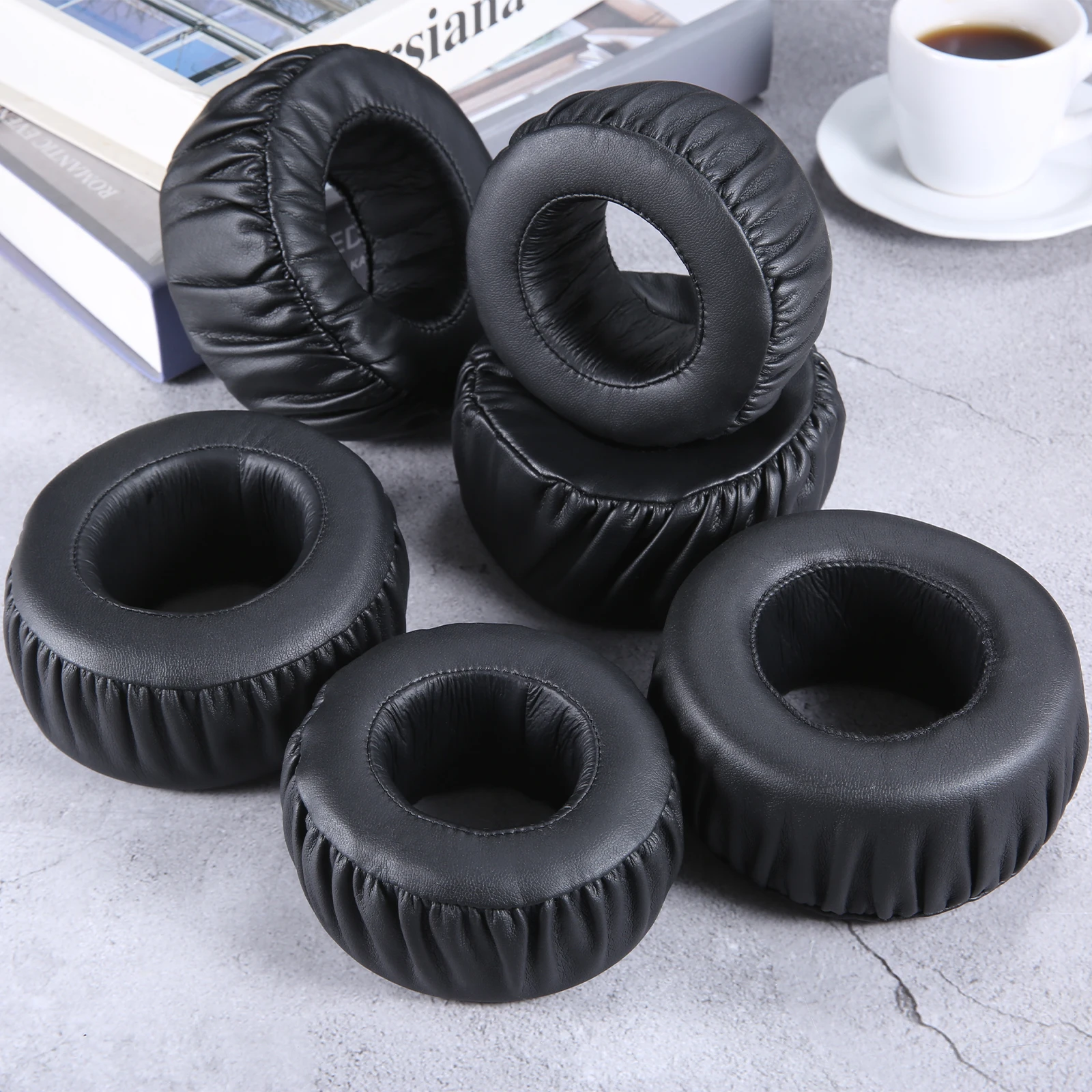 

1pair Replacement Earpads fit for SONY MDR-XB500 MDR-XB700 Headphone Headset Cushion Black Artifical Leather Sponge Sleeves