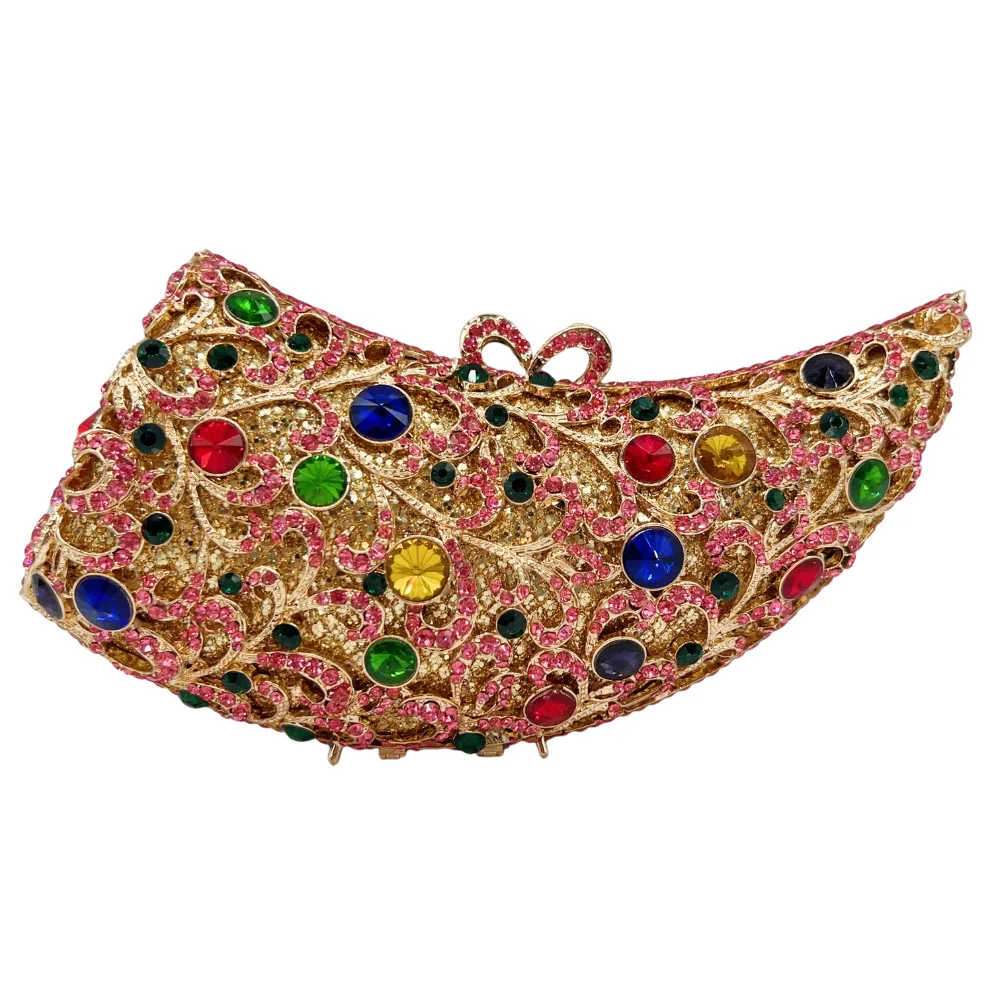 

High quality elegant dinner bag design ivory diamond luxury rhinestone gemstone bag banquet party clutch wallet