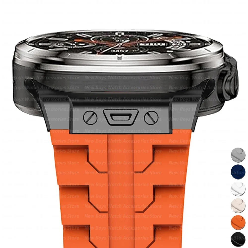 Pulseira de silicone sem lacuna para samsung galaxy watch ultra 47mm pulseira esportiva masculina para samsung galaxy 47mm pulseira de extremidade curvada ultra