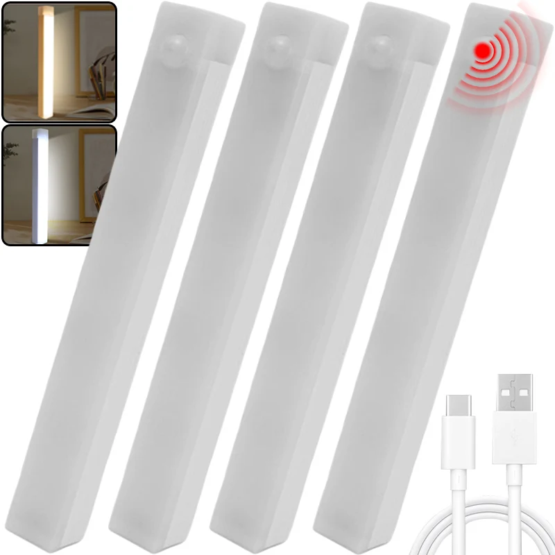 

Energy Saving LED Motion Activated Night Light Wireless Magnetic Closet Lamp Staircase Wardrobe Lighting USB Rechargeable Bright