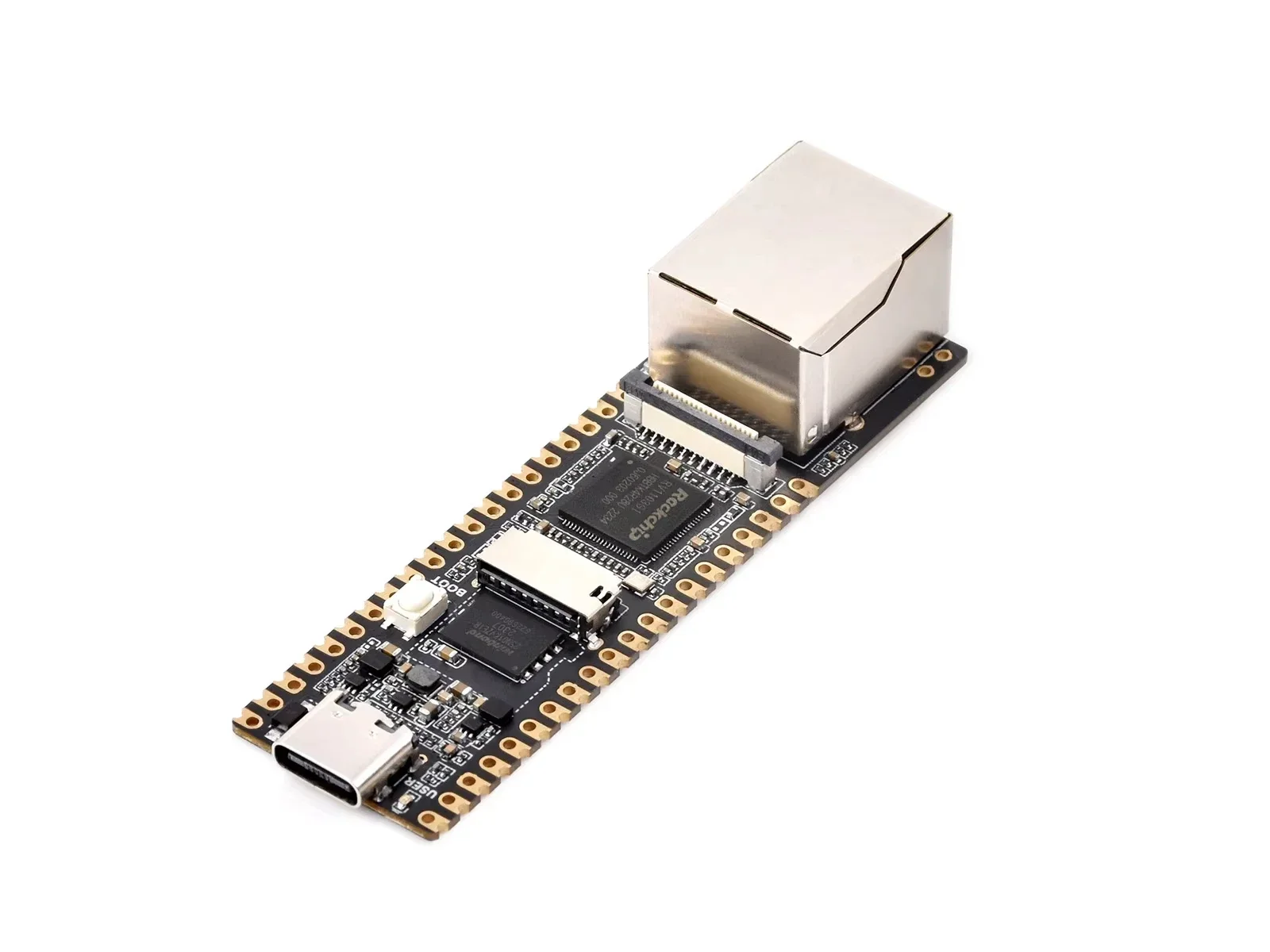 LuckFox Pico Plus RV1103 Linux Micro Development Board Mengintegrasikan Prosesor ARM Cortex-A7/RISC-V MCU/NPU/ISP dengan Port Jaringan