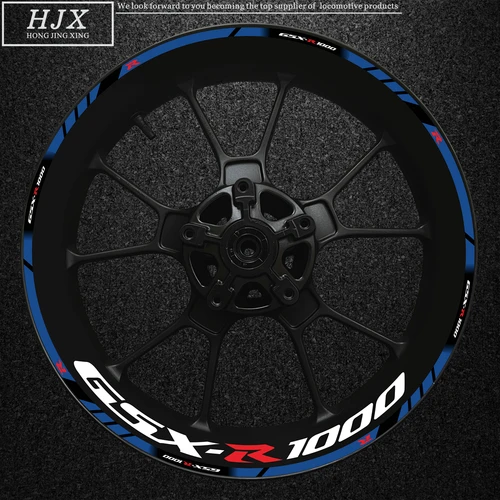 Pegatina de borde grueso para cubo de rueda a rayas, calcomanía reflectante de alta calidad adecuada para marca de modificación de llanta de motocicleta Suzuki Gsxr1000