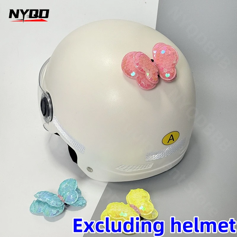 

Helmet Accessories Colorful Sequins Double-layer Butterfly Accessories Motorcycle Helmet Quick Release Adhesive Decoration