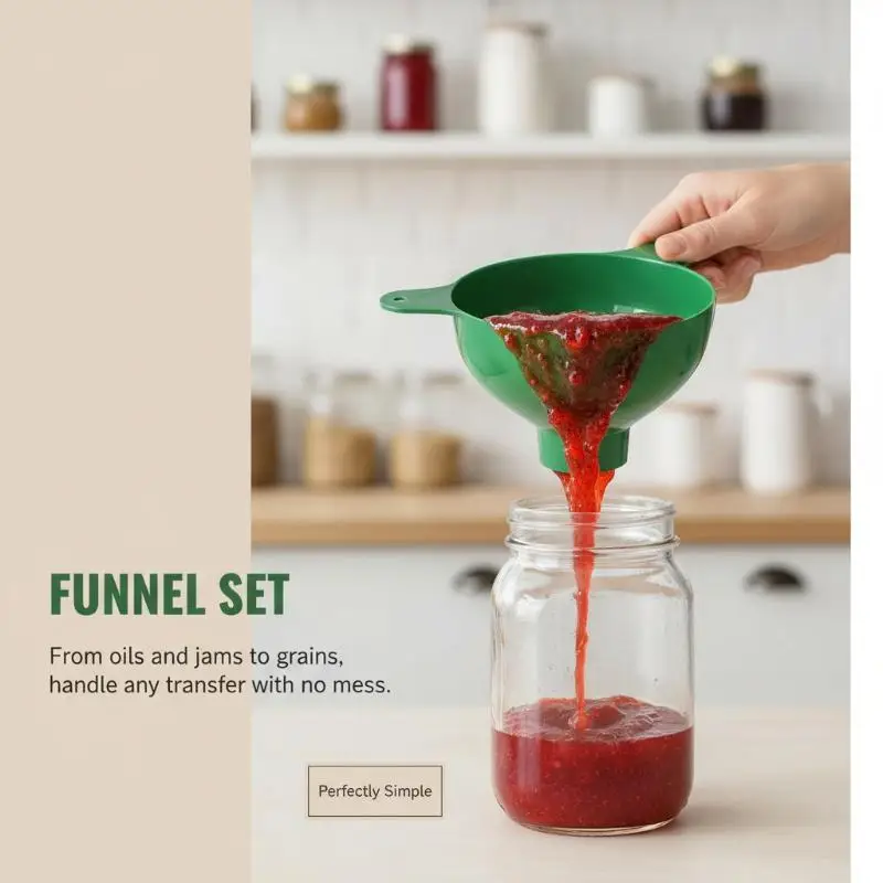 2pcs/set High-end Wide Mouth Funnel Plastic Popular Salad Dressing Liquid Wide Tools Gadgets Mouth Funnel Kitchen Canning Filter