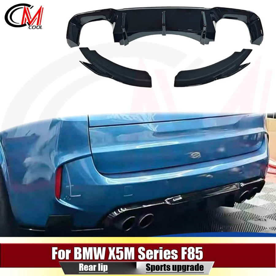 For BMW X5M Series F85 2014-2019 Rear bumper diffuser ABS gloss black rear lip spoiler splitter body kit HWS style rear lip