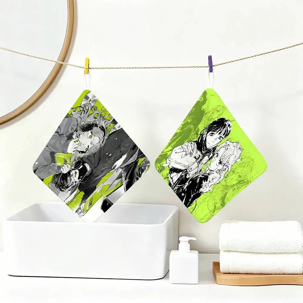 Anime The Guy She Was Interested Wasnt a Guy All Hanging Style Hand Wiping Towel, Polyester Cotton,Indoor Kitchen Living Room