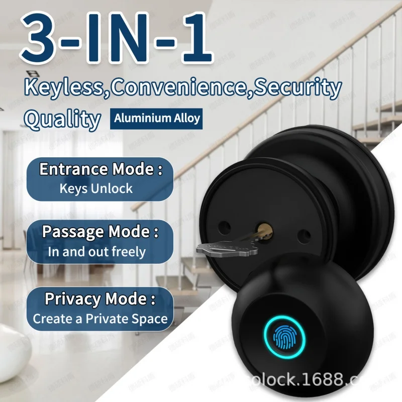 

Graffiti Cross-Border Fingerprint Household Minimalist Fashion Smart Lock Fingerprint Lock Semi-automatic Indoor Bedroom Lock