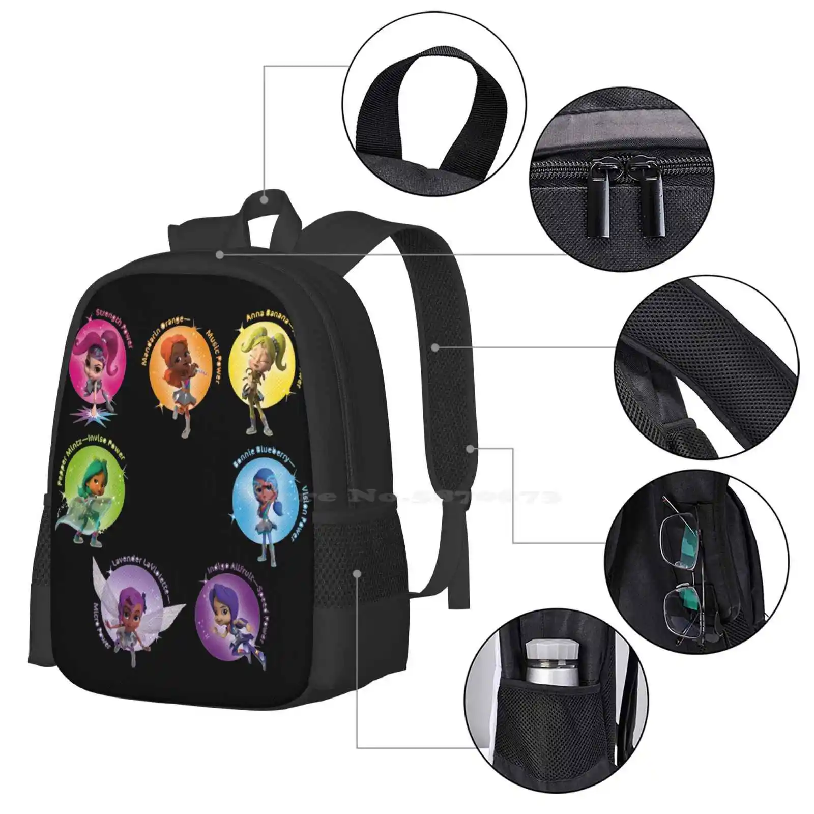 Rainbow Rangers Large Capacity School Backpack Laptop Bags Rainbow Tv Kids Rainbow Rangers Kids