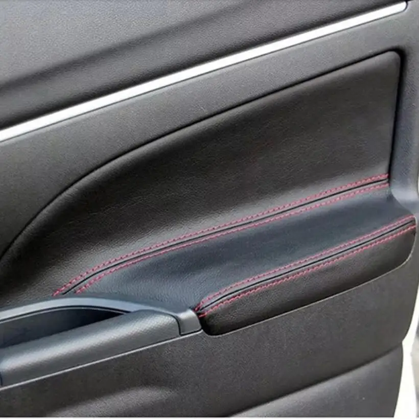 Car-styling Interior Door Armrest Handle Decoration Protection Pad Holsters Cover For MITSUBISHI ASX 2011-2020 Auto Accessories