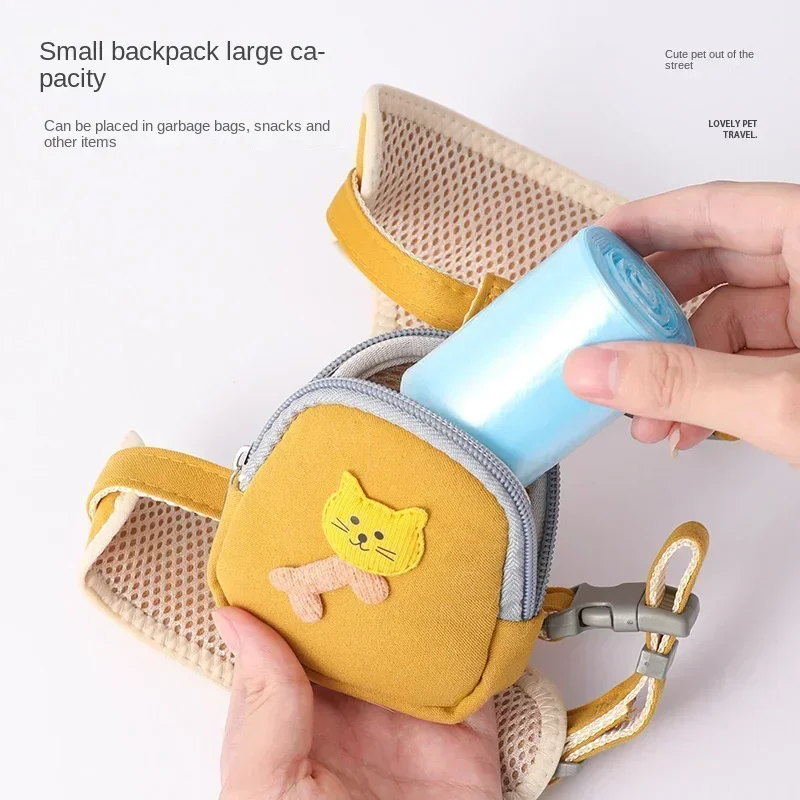 Dog Harness With Leash Set Backpack Bag Carrier Outdoor Adventure Large Small Pets Supplies Accessories Wholesale Price