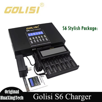 Original GOLISI S6 Charger 12V/3A 5V Output 6-Slot With Short Circuit Protection for Ni-mh/ Ni-cd/Li-ion 18650 21700 Battery