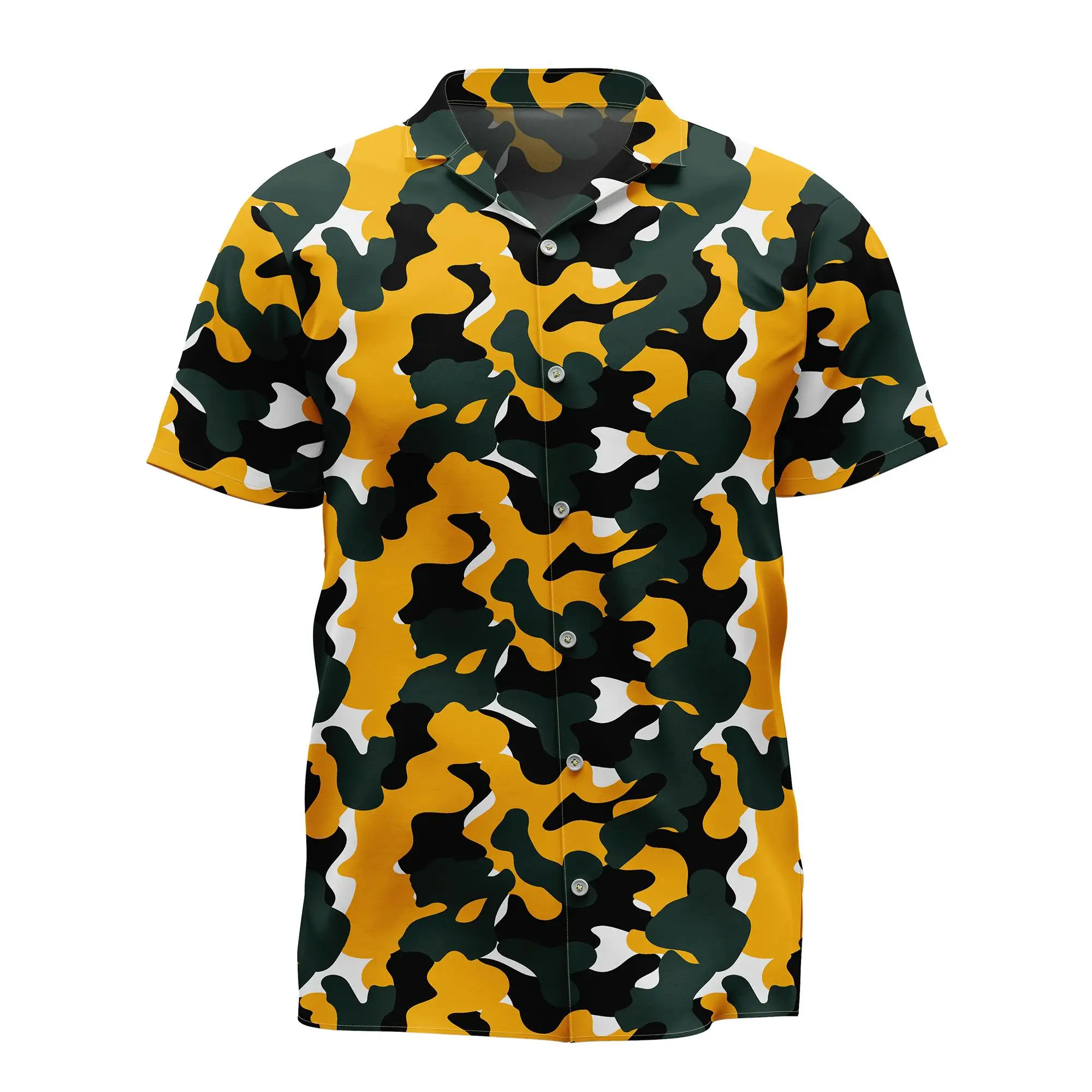 Jumeast Bright Colors Pattern Men Hawaiian Shirt Camouflage Aloha Shirts Hunting Unisex Baggy Streetwear Beach Man Clothing