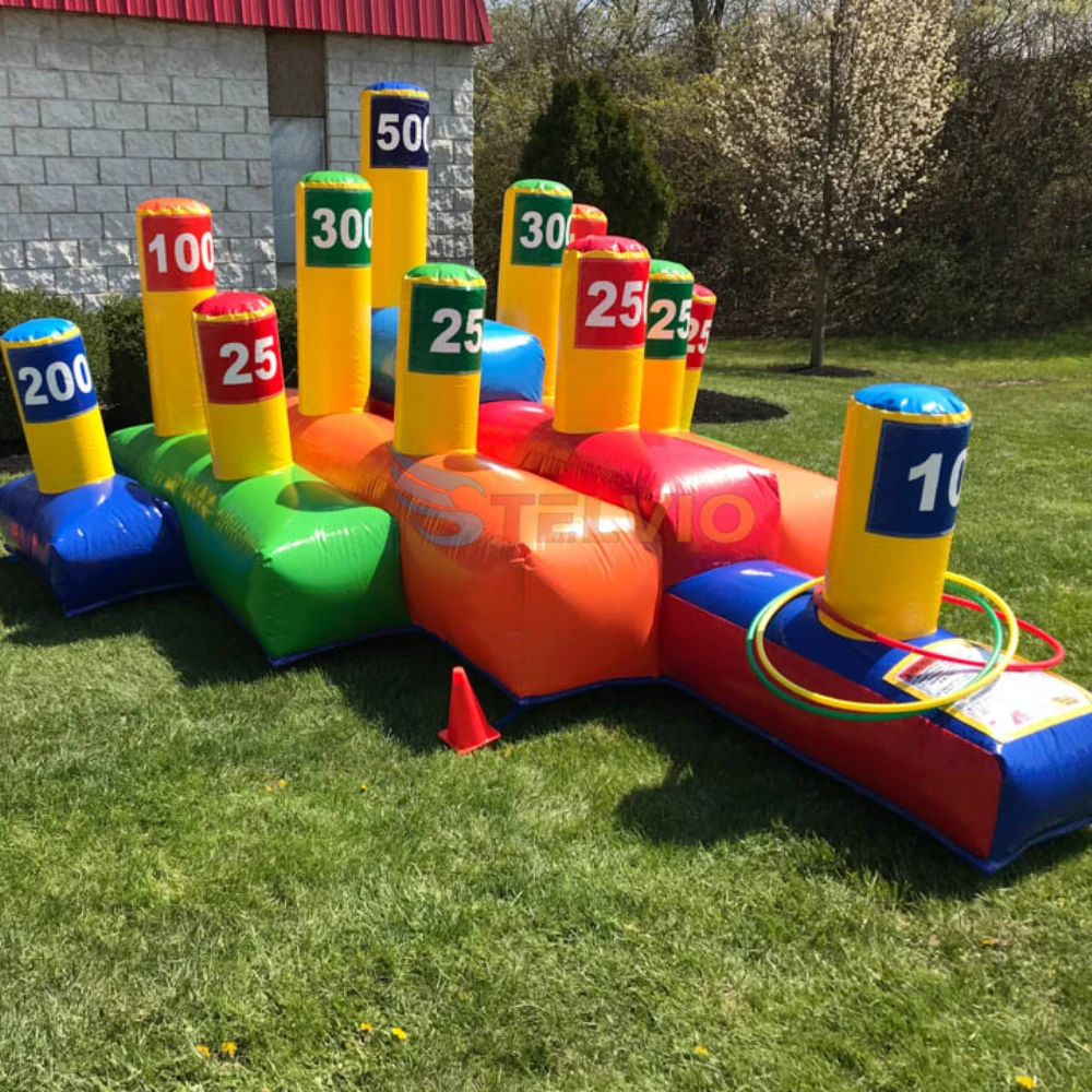 Gigantische Opblaasbare Ring Toss Carnaval Games Gigantische Sport Games Interactieve Springkussens Voor Kinderen En Volwassenen