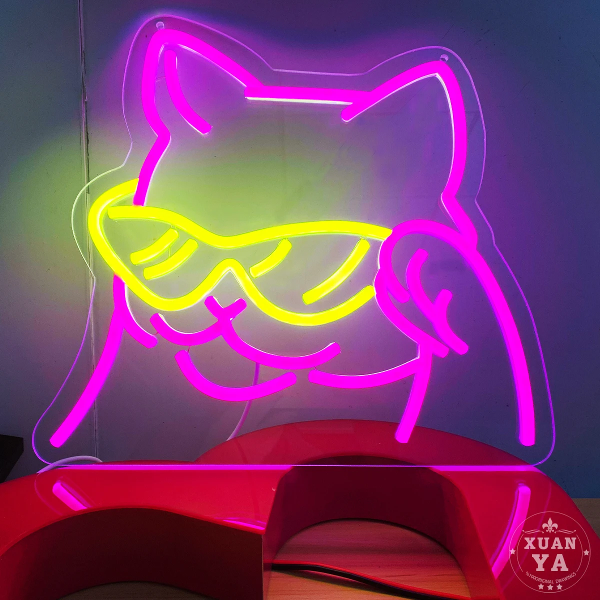 Sinal personalizado Cat Neon LED Light, decoração artística, luz noturna