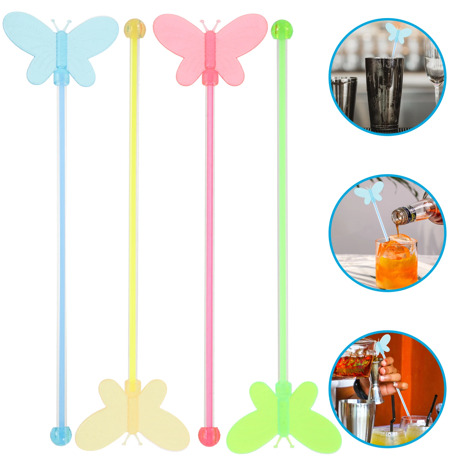 

25pcs Acrylic Cocktail Stirrer Sticks 22cm R om Swizzle Sticks For Cocktails Color Drink Stirring Coffee Juice WhiskeyReusable