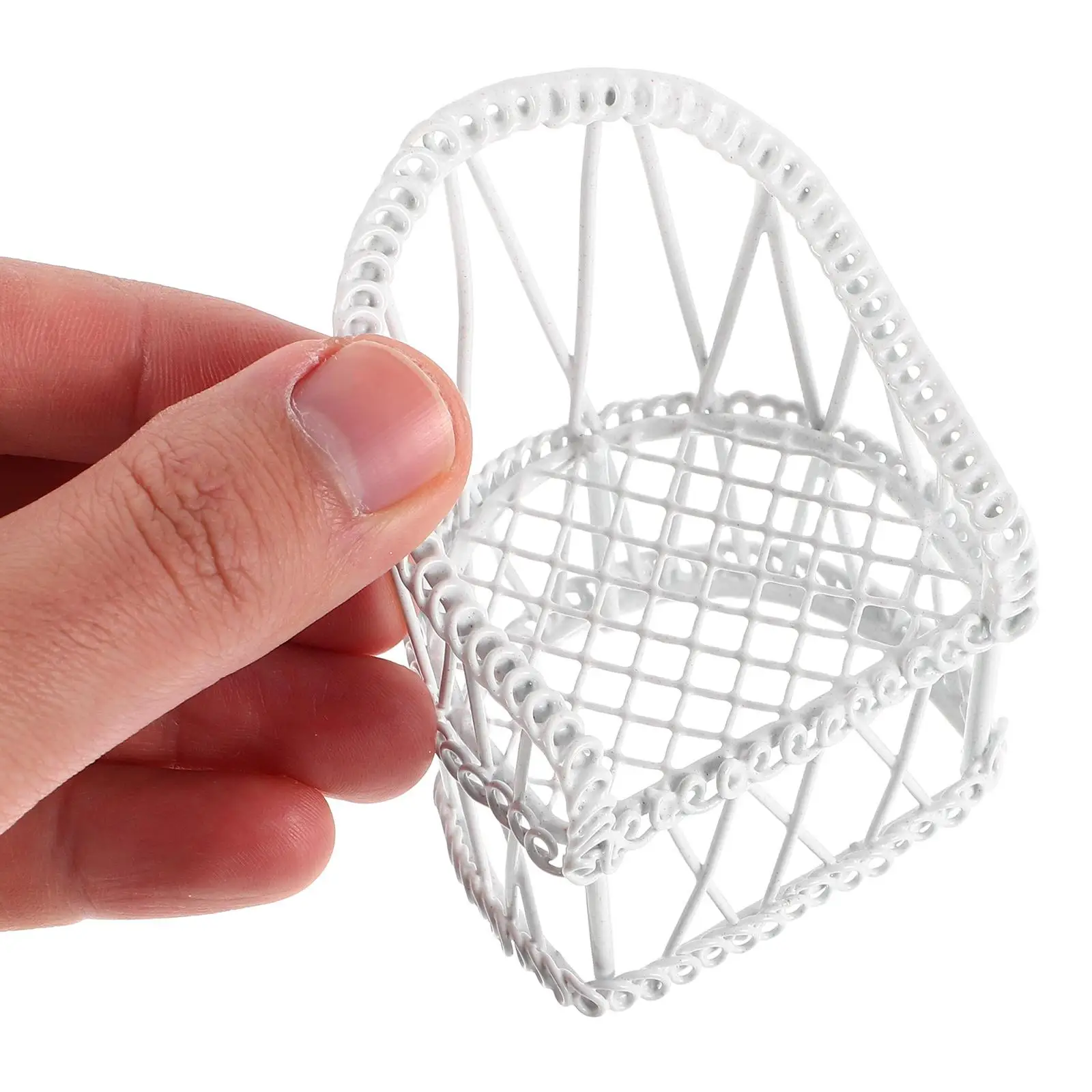 ミニチュアテーブルチェアセット、アイアンホワイト、ミニチュアドールハウス、ガーデン スツール、家具、おもちゃ、装飾、オフィスデスク小道具、寝室、ホームモデル、1セット