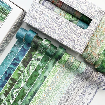 Washi bant 30 adet/takım kırtasiye malzemeleri çıkartmalar Washitapes bitkiler malzeme katı ekose günlüğü Vintage Scrapbooking Adesiva