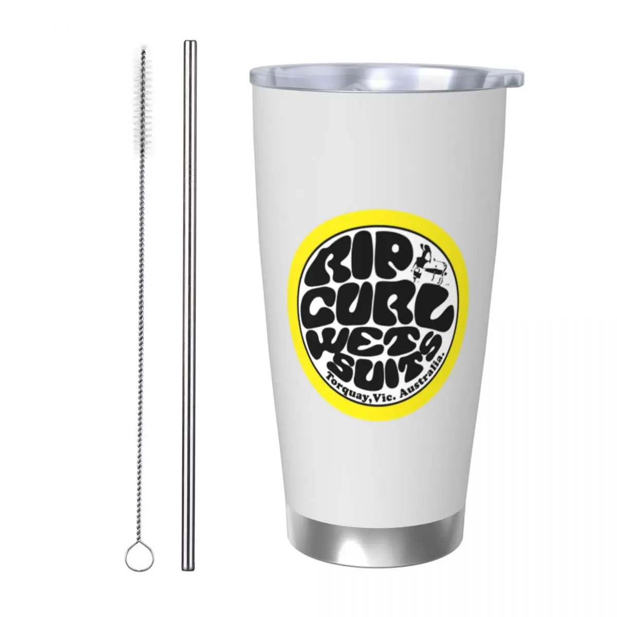 

Rip Curl Stainless Steel Tumbler Vacuum Insulated Mug Thermal Cold Bottle Straw With Lid 20oz