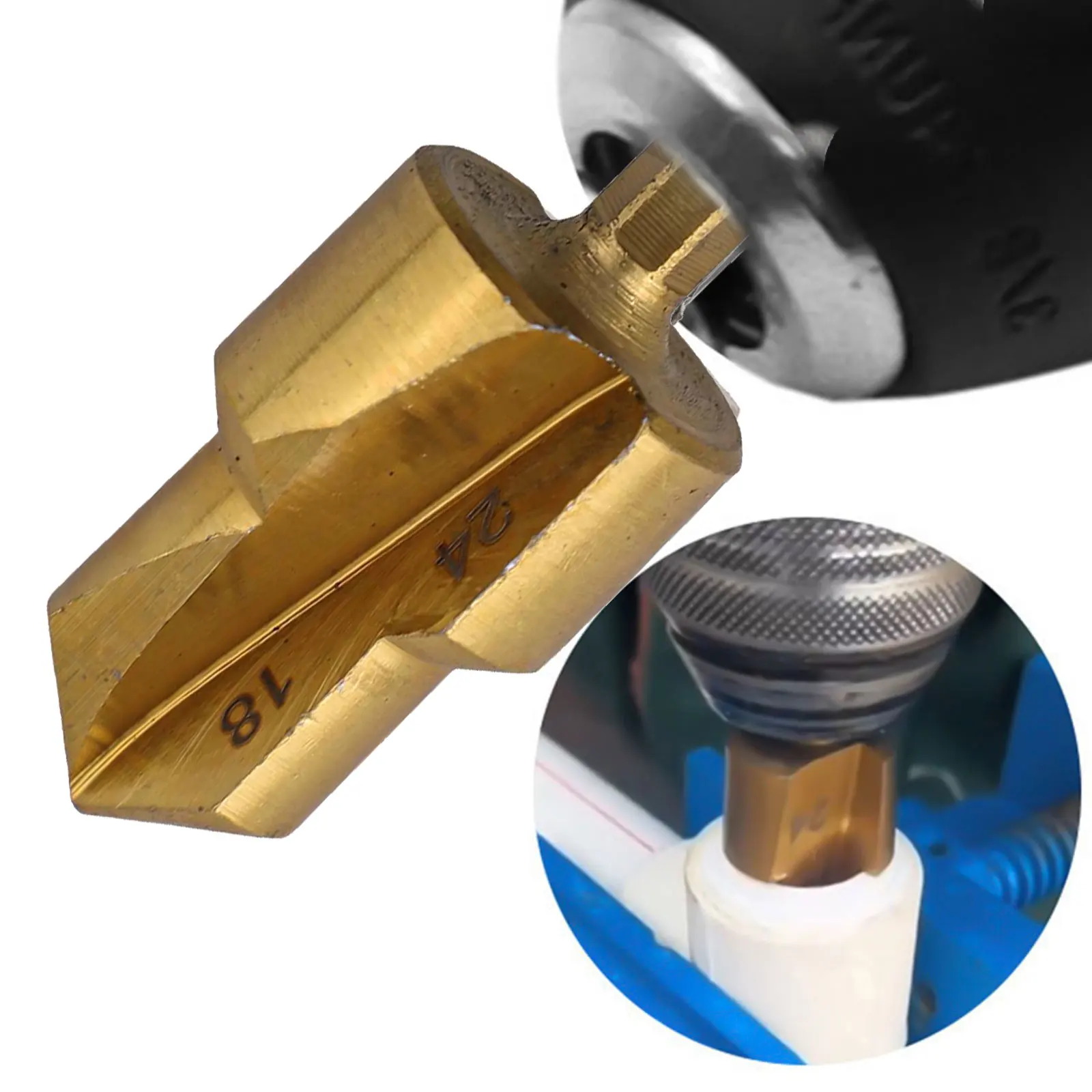 Collection of Four Hexagonal Shank Drill Bits Measuring at a Standard Size of 6 35mm Suitable for All Plumbing Applications