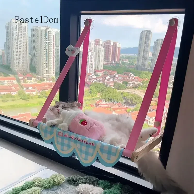 Window Suction Cup Cat Hammock, No Punch Glass Balcony Cat Climbing Perch, Sunbathing Cat Bed Nest Pet Supplies