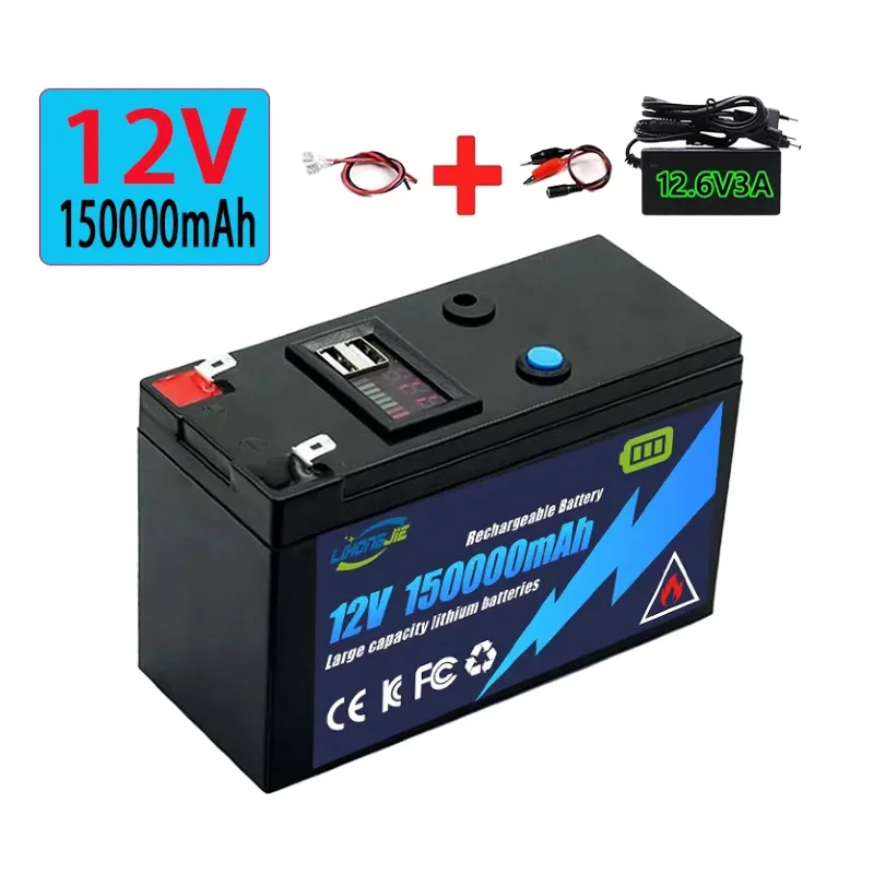 

Upgraded LiFePO4 Lithium Battery 12V 120Ah Portable Rechargeable Battery Built-in 5V 2.1A Usb Power Display Port Charging 2025